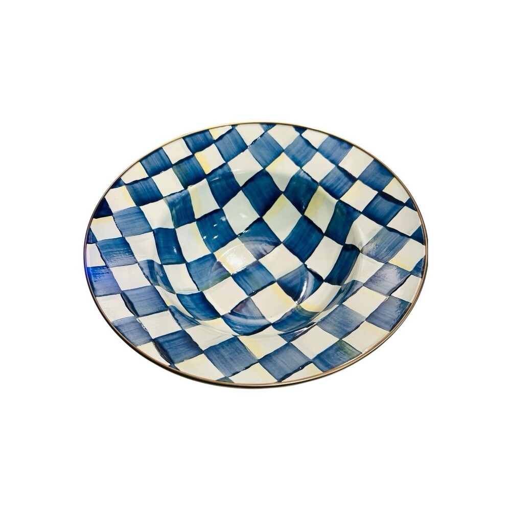 MacKenzie-Childs Royal Check Serving Bowl 12” Dia.